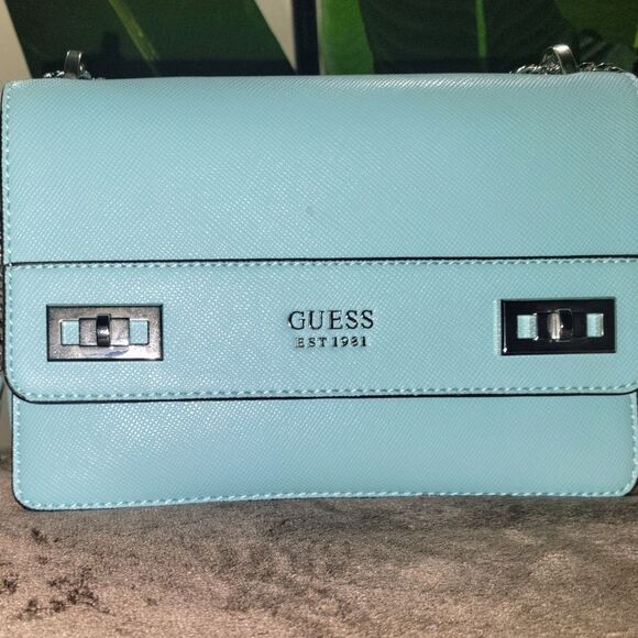 Guess Convertible Crossbody Handbag & Embossed Animal Print Wallet Leather - Picture 3 of 7